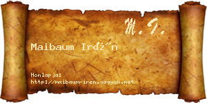 Maibaum Irén névjegykártya